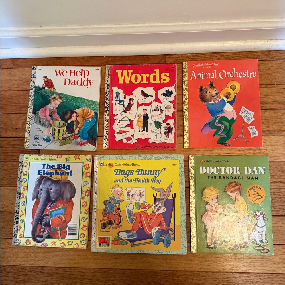 Vintage Little Golden Books Lot of 6 (1949–1986) VG Condition Classic Kids